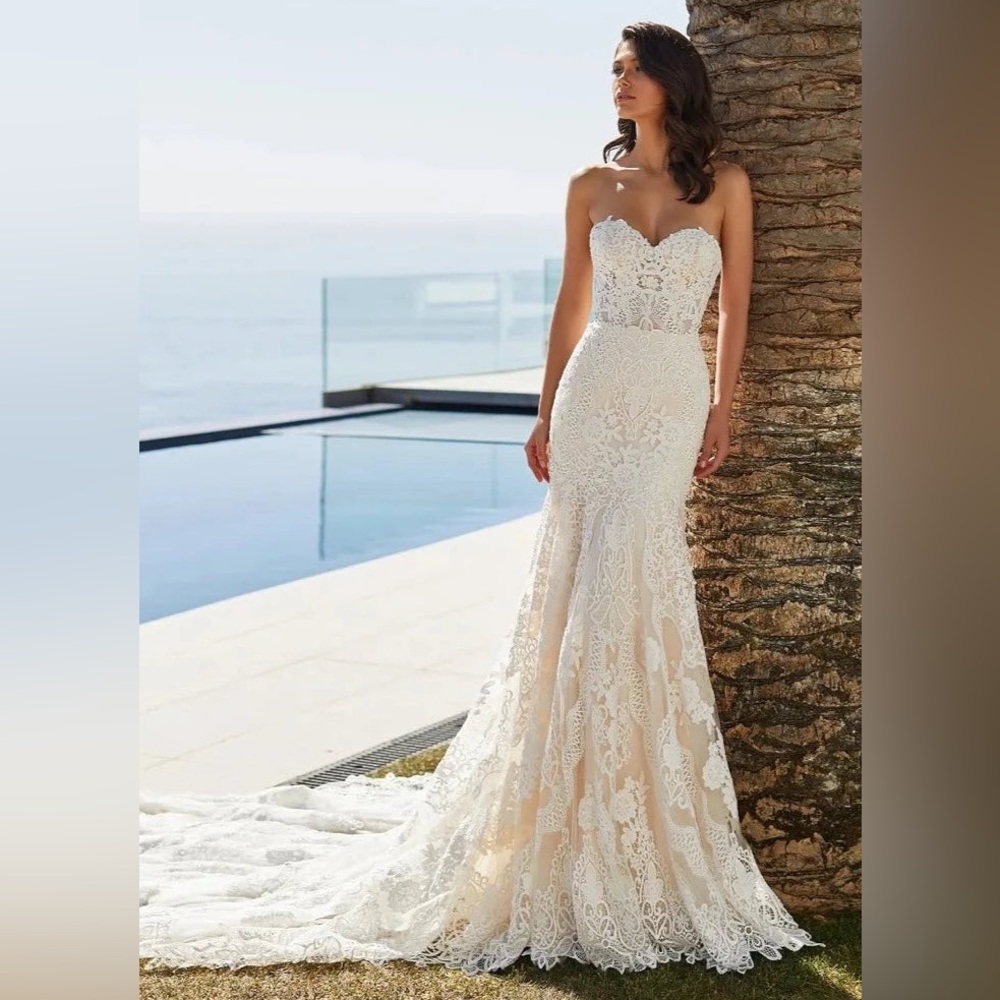 Pronovias White Lace Wedding Dress